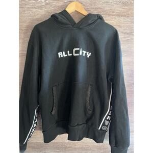 All City Just Don Black Hoodie Street Wear Sweatshirt Men Size Large